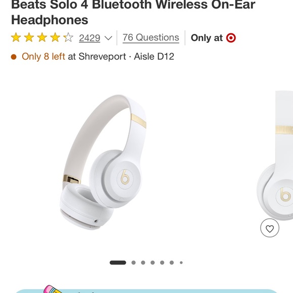 Solo 4 White and Gold Over-Ear Headphones - Picture 1 of 4